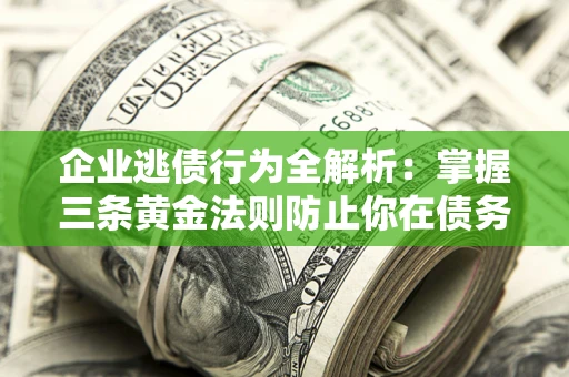 北京企业逃债行为全解析：掌握三条黄金法则防止你在债务乱局中“踩雷”
